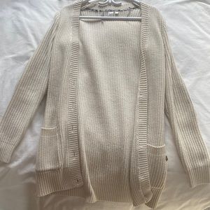 Cream Cardigan Elbow patch women Small